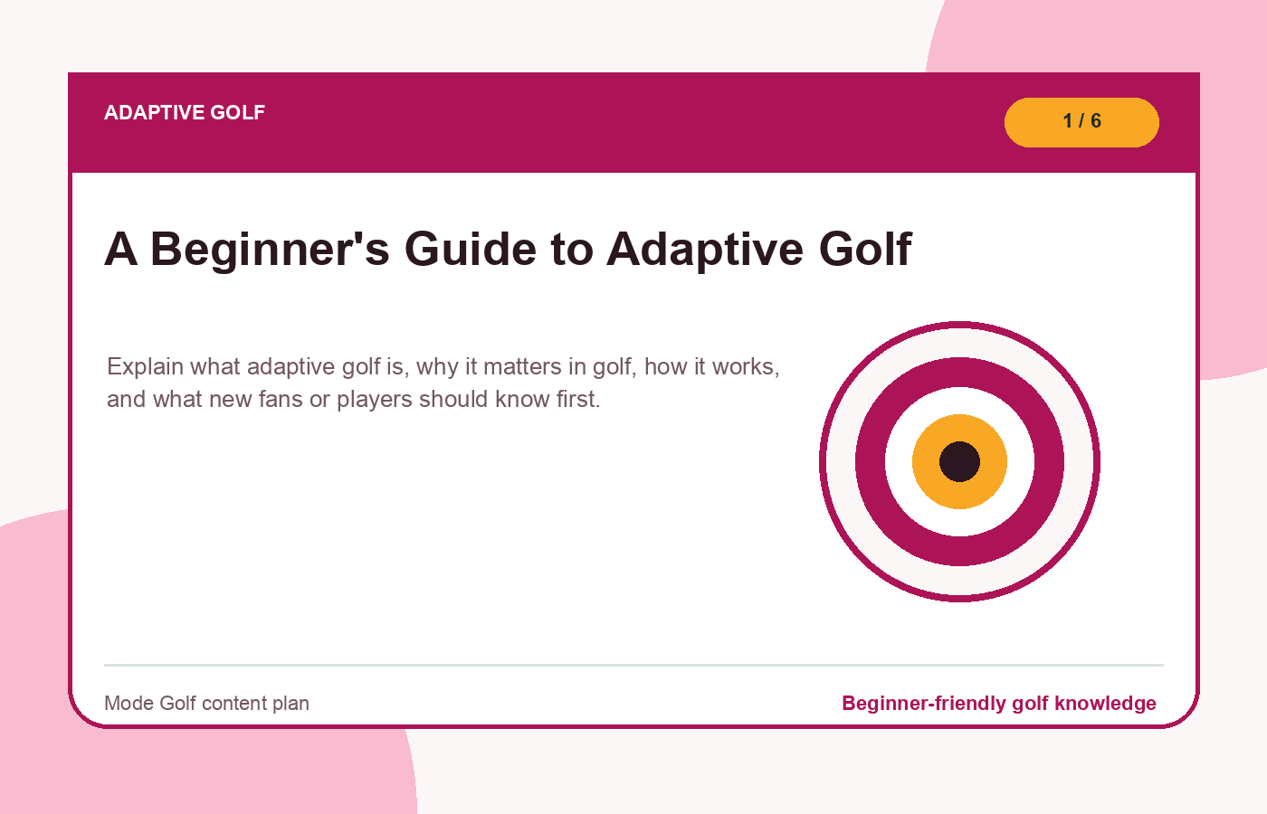 Adaptive golf