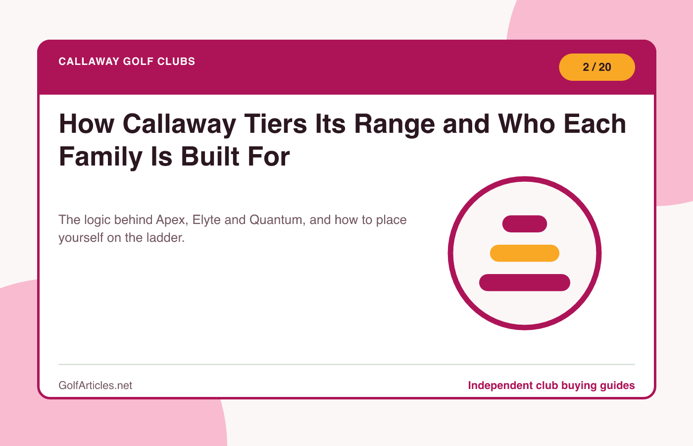 How Callaway Tiers Its Range and Who Each Family Is Built For illustration