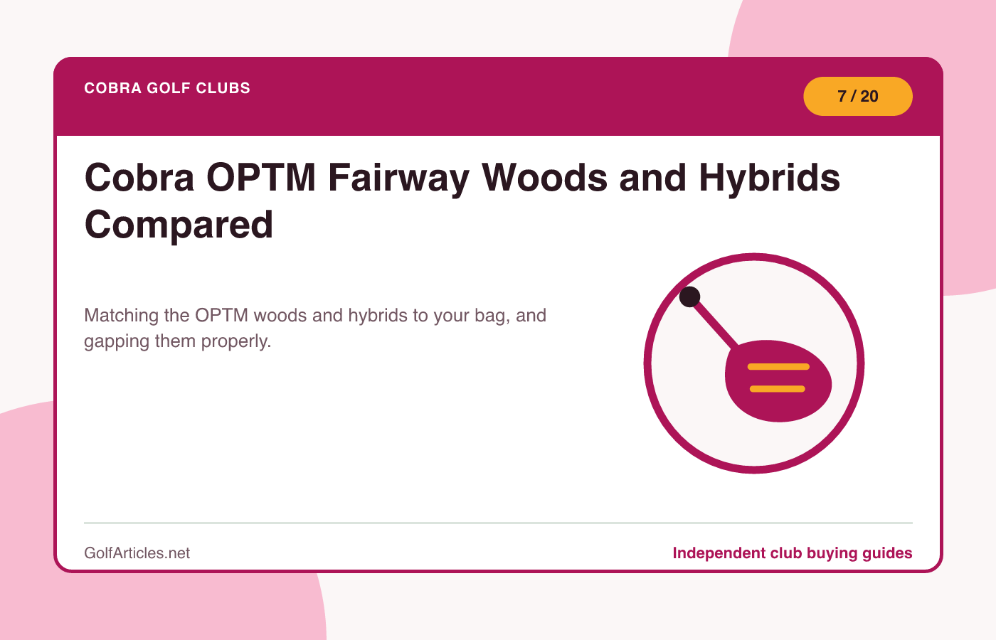Cobra OPTM Fairway Woods and Hybrids Compared illustration