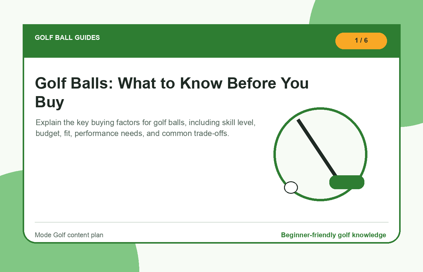 Golf ball guides