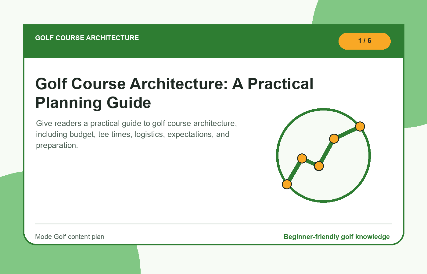 Golf course architecture