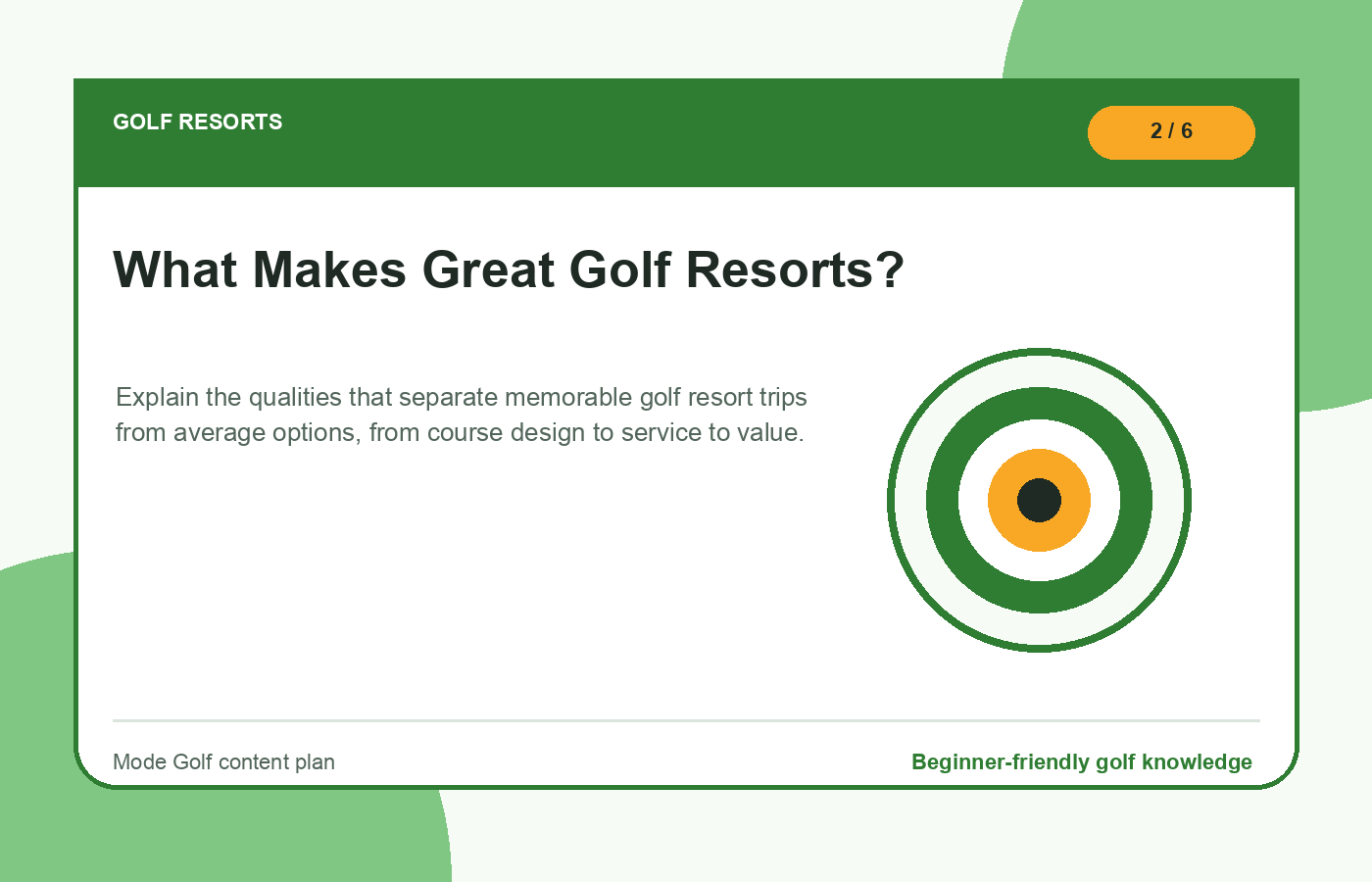 What Makes Great Golf Resorts? illustration