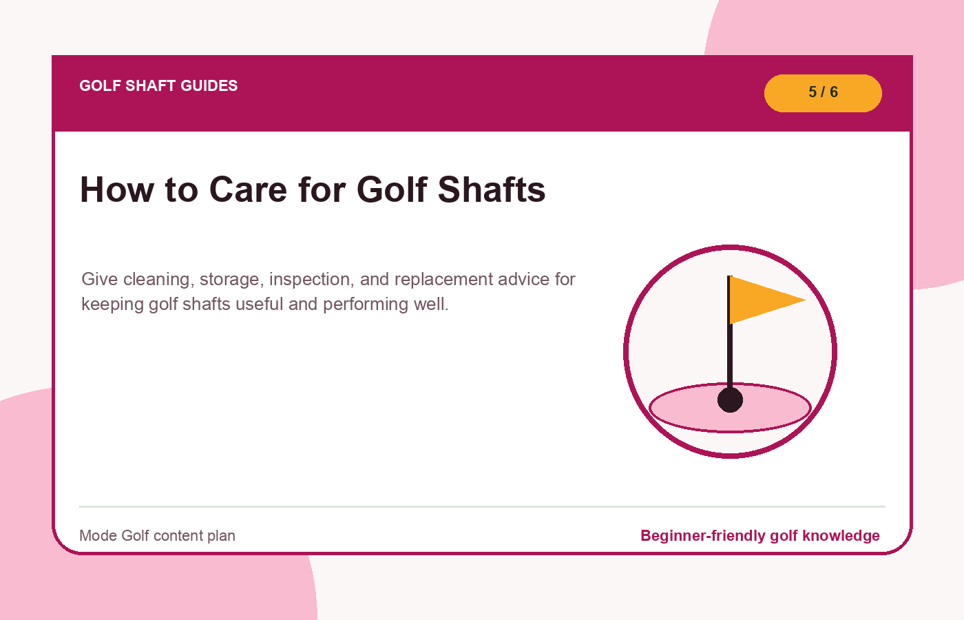 How to Care for Golf Shafts illustration