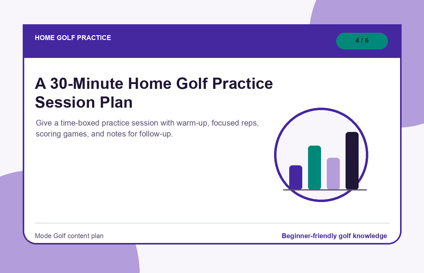 A 30-Minute Home Golf Practice Session Plan illustration