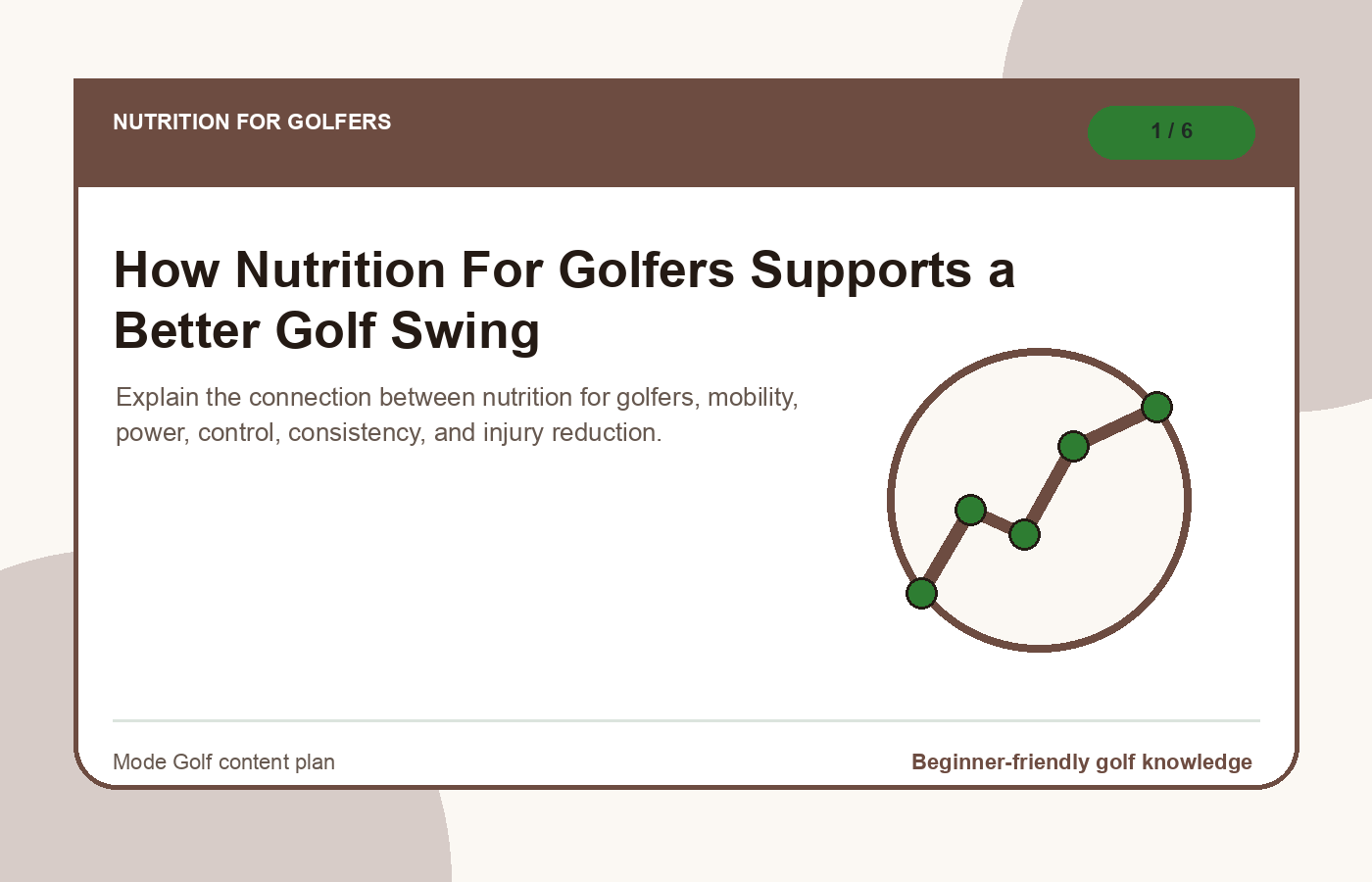 Nutrition for golfers