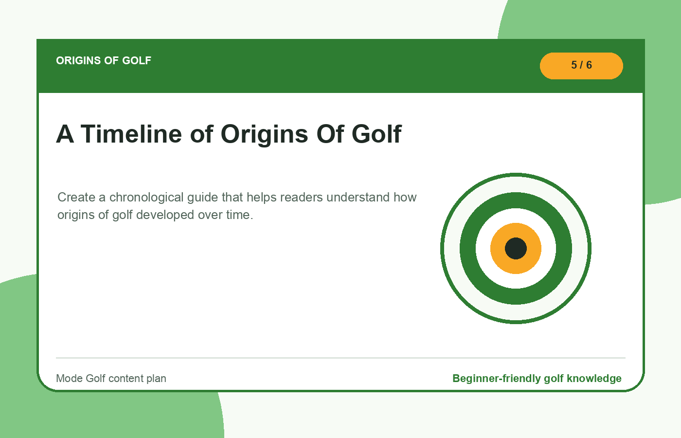 A Timeline of Origins Of Golf illustration