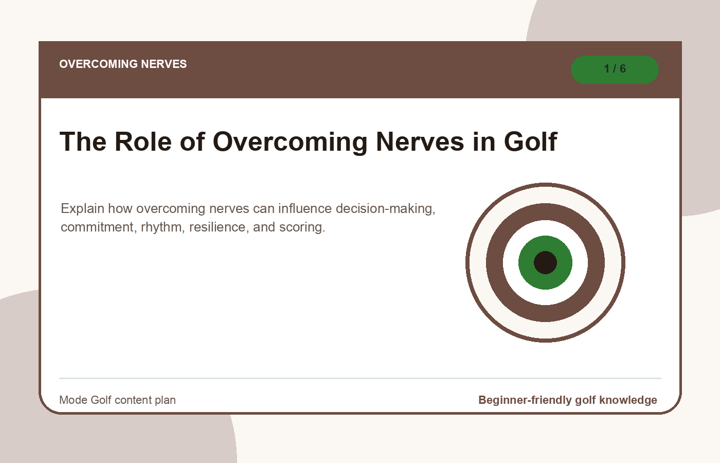 Overcoming nerves