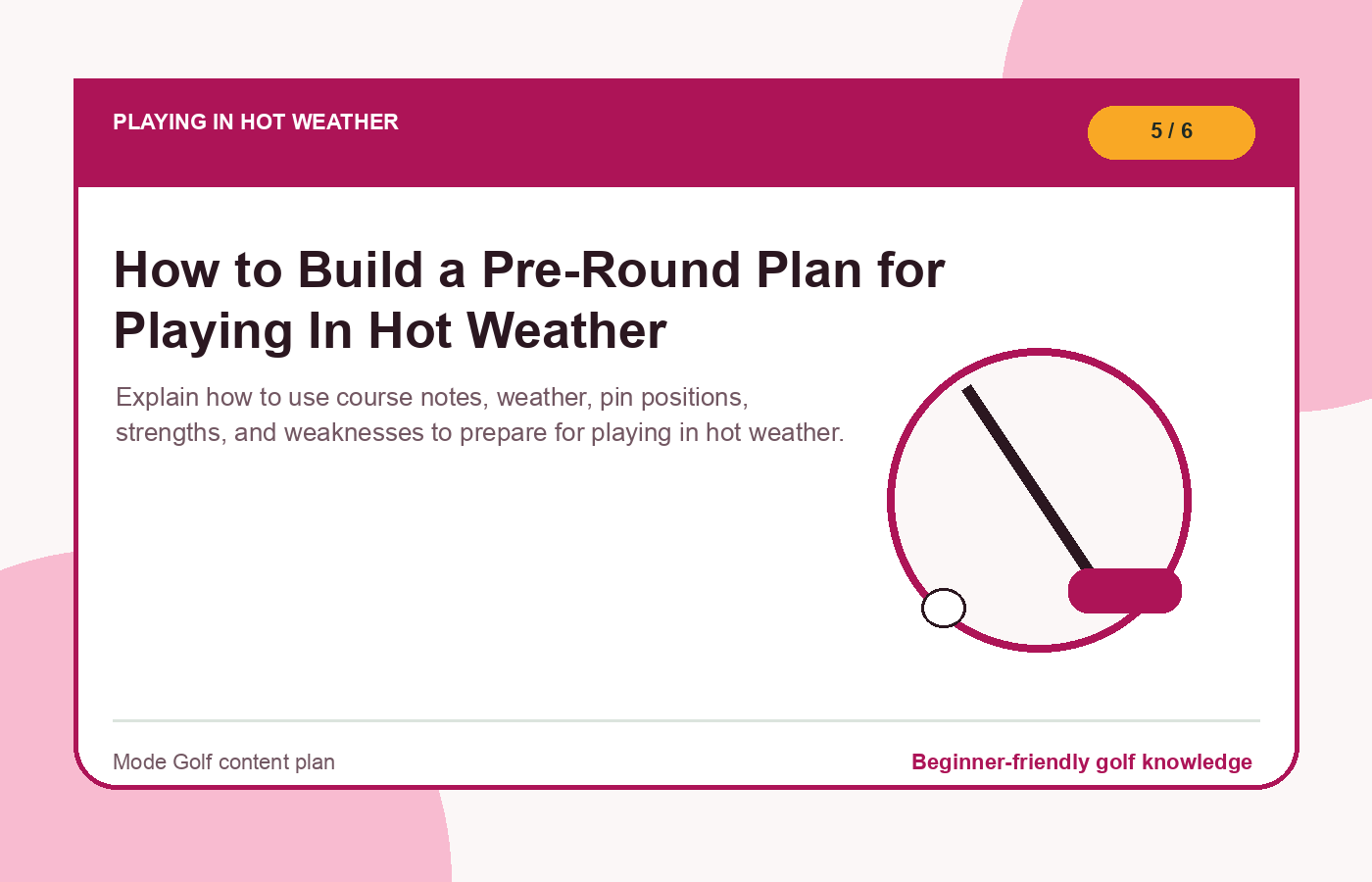 How to Build a Pre-Round Plan for Playing In Hot Weather illustration