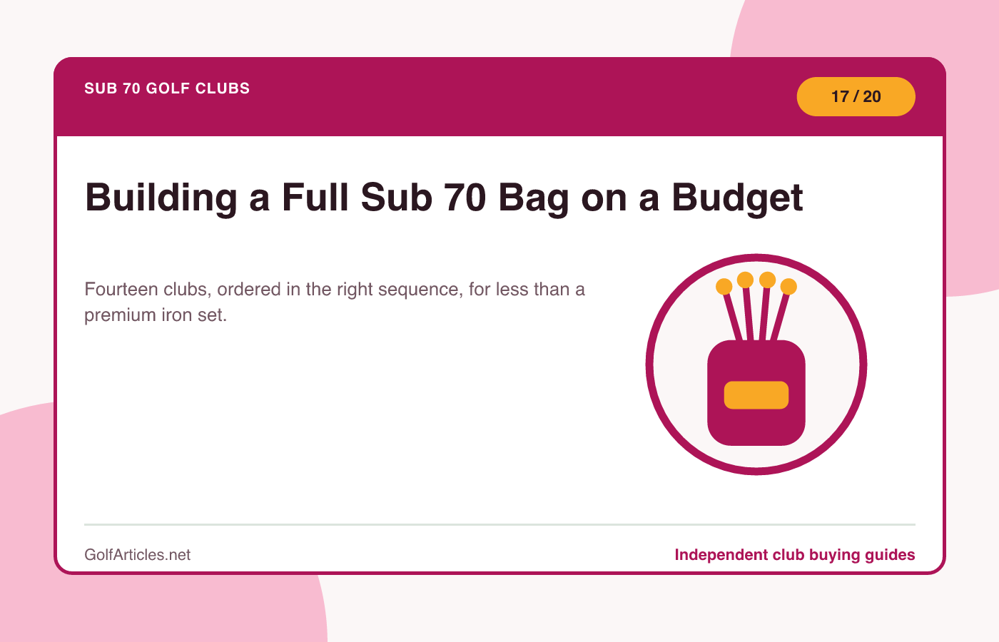 Building a Full Sub 70 Bag on a Budget illustration
