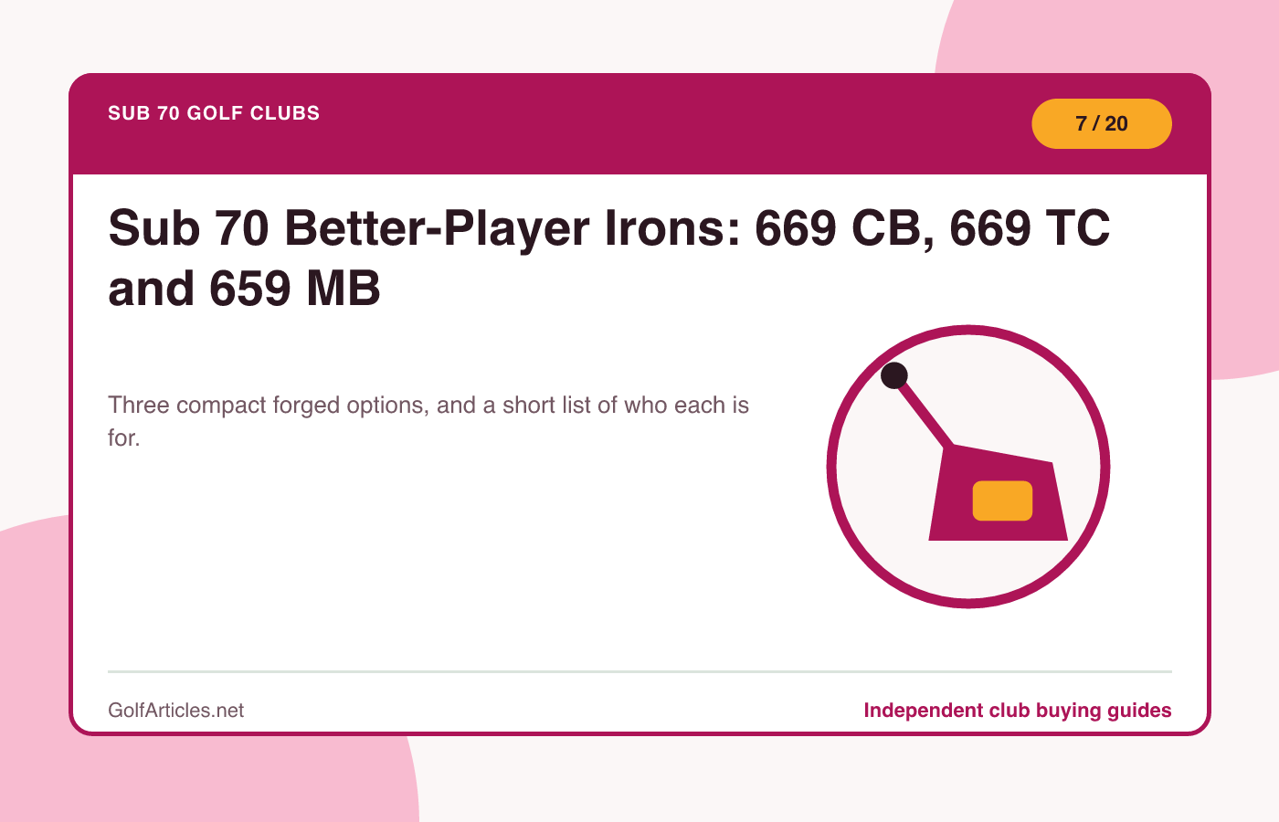 Sub 70 Better-Player Irons: 669 CB, 669 TC and 659 MB illustration