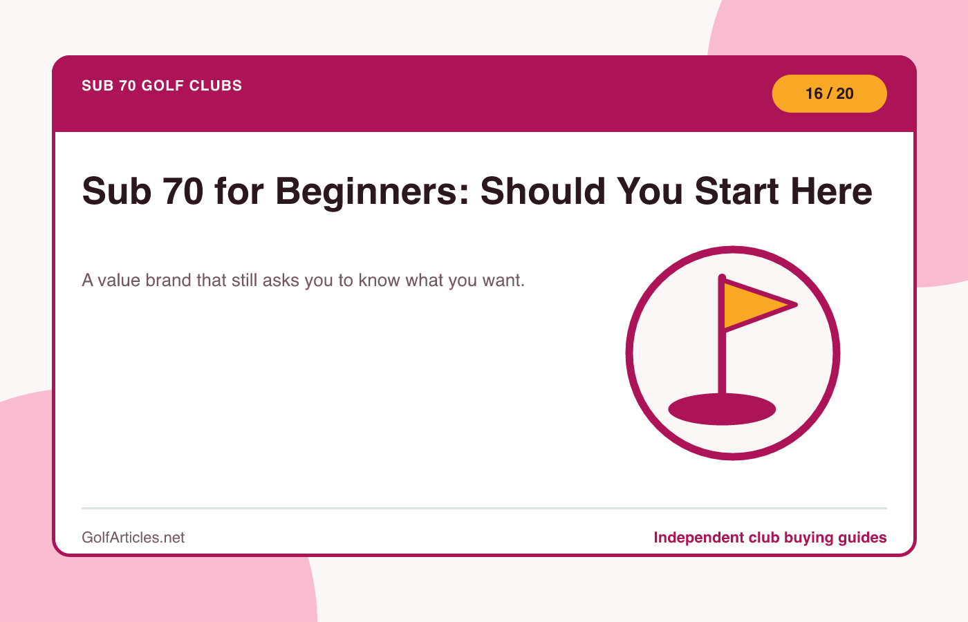 Sub 70 for Beginners: Should You Start Here illustration