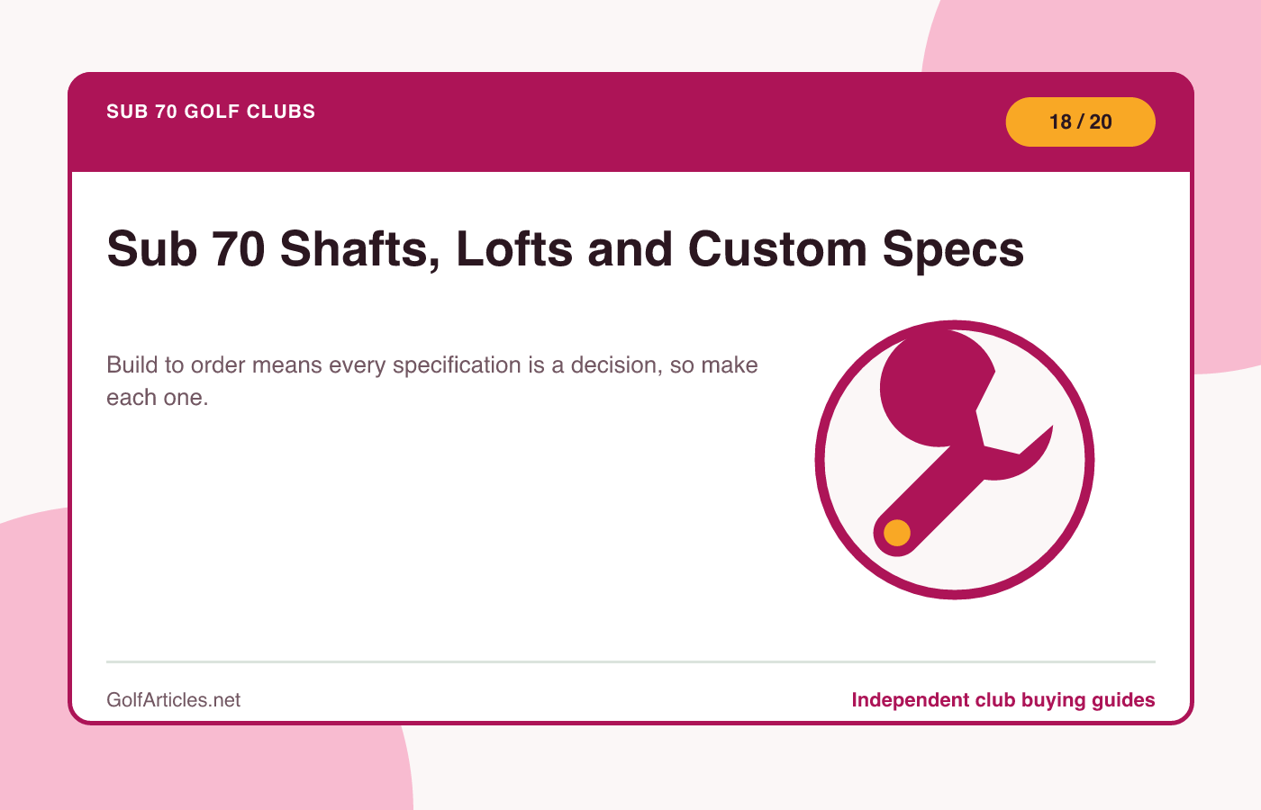 Sub 70 Shafts, Lofts and Custom Specs illustration
