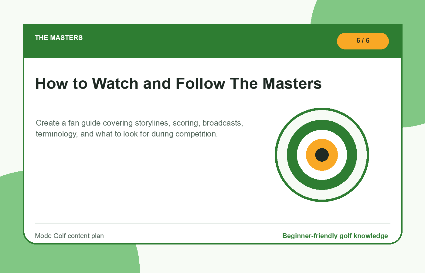 How to Watch and Follow The Masters illustration