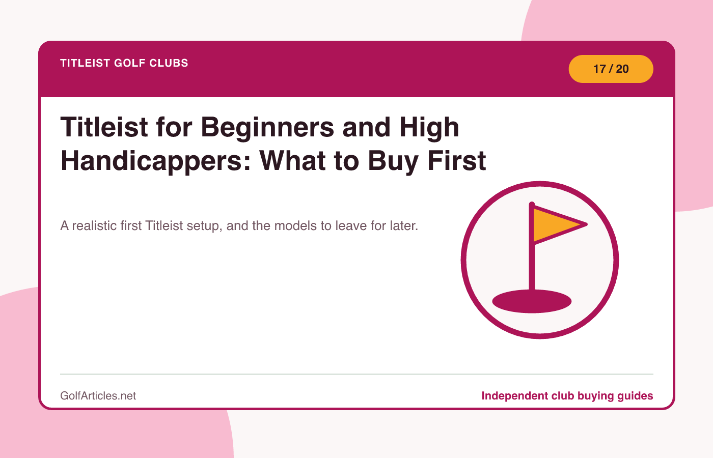 Titleist for Beginners and High Handicappers: What to Buy First illustration