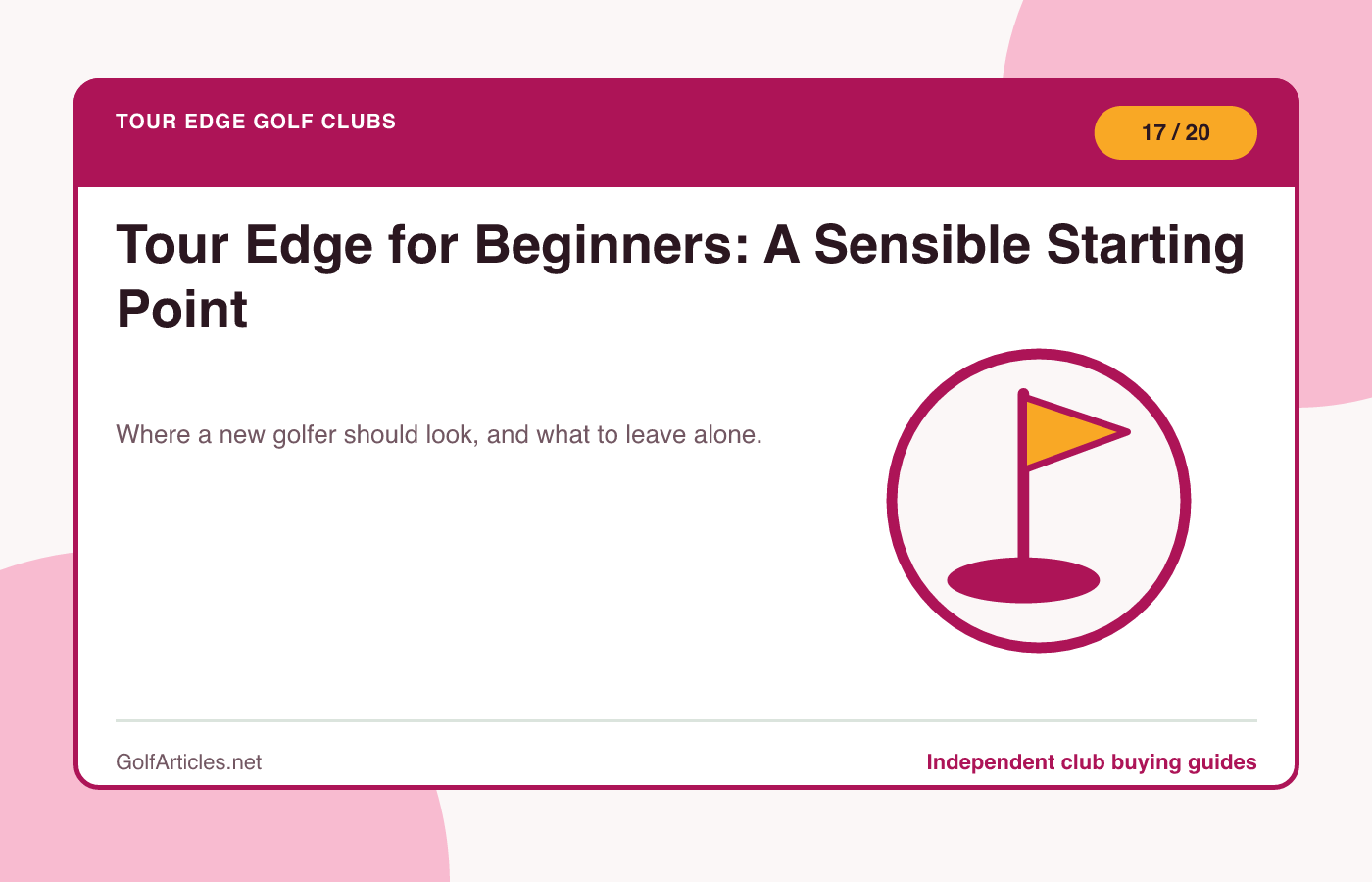Tour Edge for Beginners: A Sensible Starting Point illustration