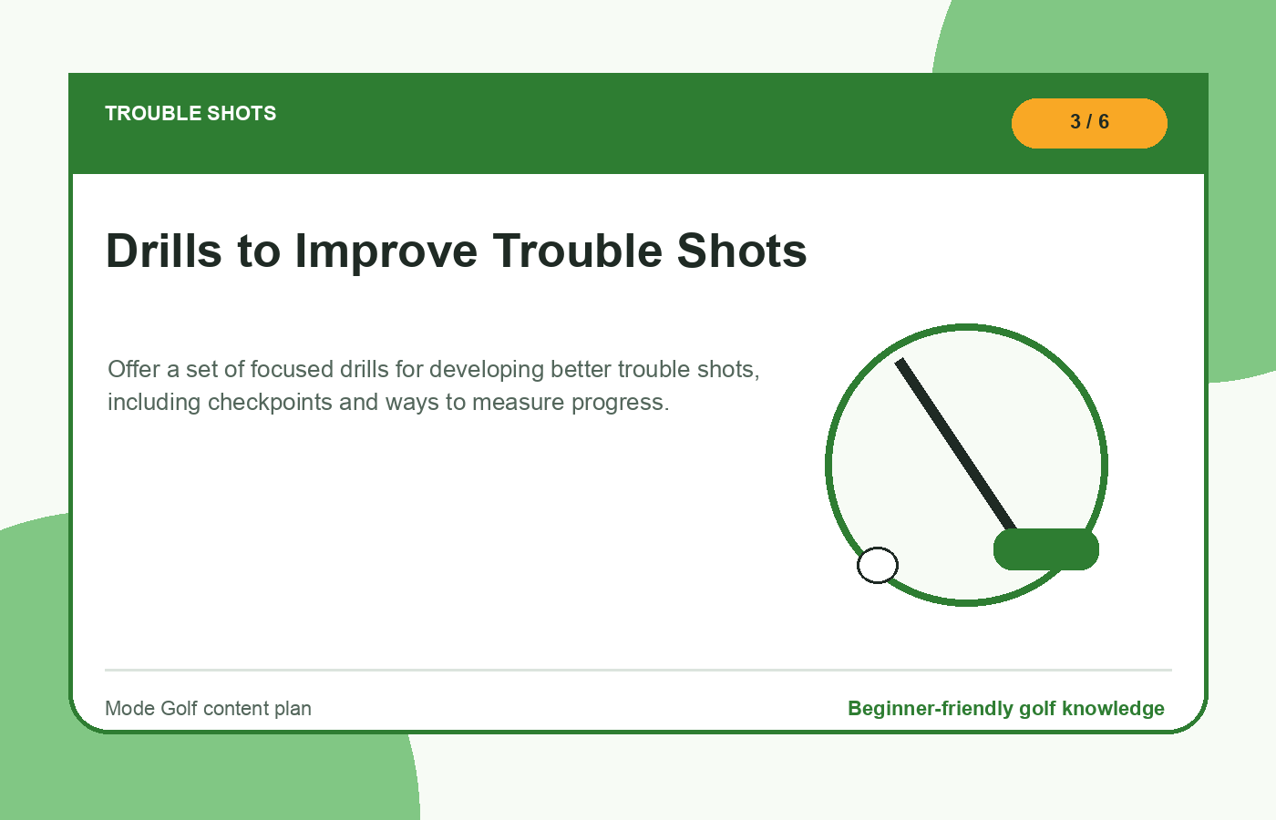 Drills to Improve Trouble Shots illustration