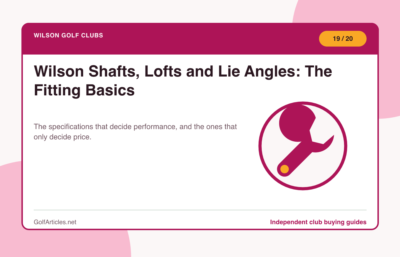 Wilson Shafts, Lofts and Lie Angles: The Fitting Basics illustration